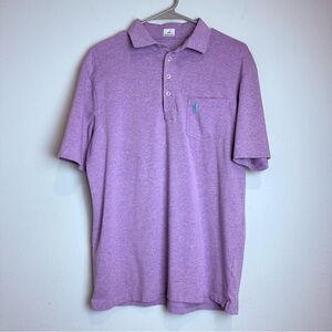 Johnnie-O Hangin Out Men's Heathered Original Polo Shirt in Aster Size Medium